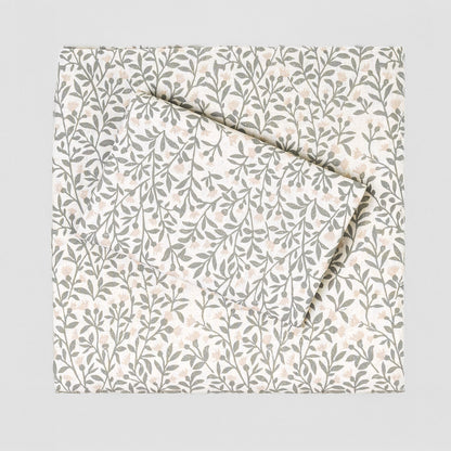 Juego de sábanas algodón Eureka verde seco - topo