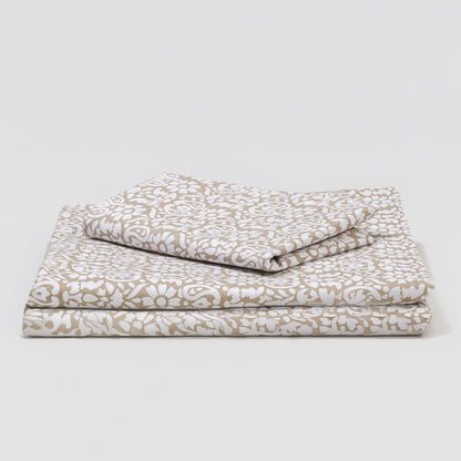 Juego de sábanas algodón Matilde topo