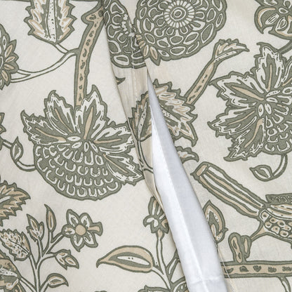 Capa de edredão de algodão Enelia verde seco - taupe