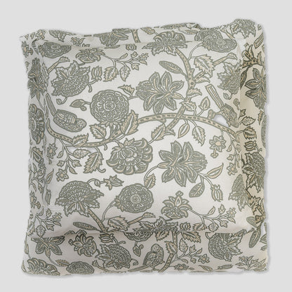 Funda nórdica algodón Enelia verde seco - topo