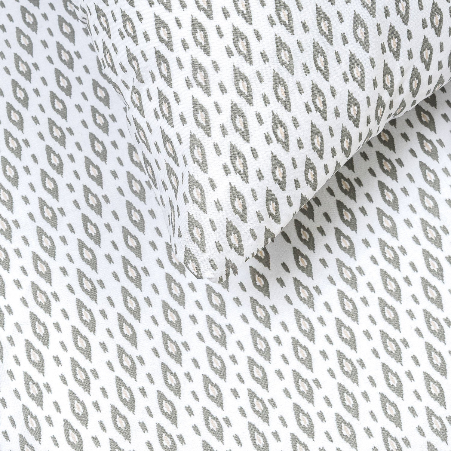 Funda nórdica algodón Nerdana verde seco - topo