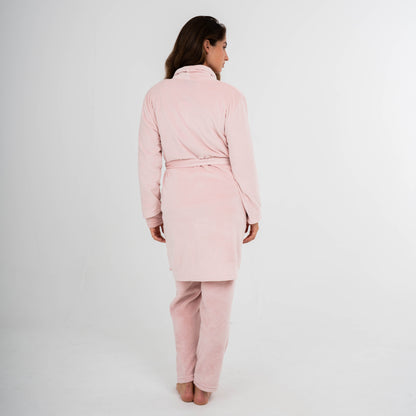 Roupão de veludo super macio, rosa claro