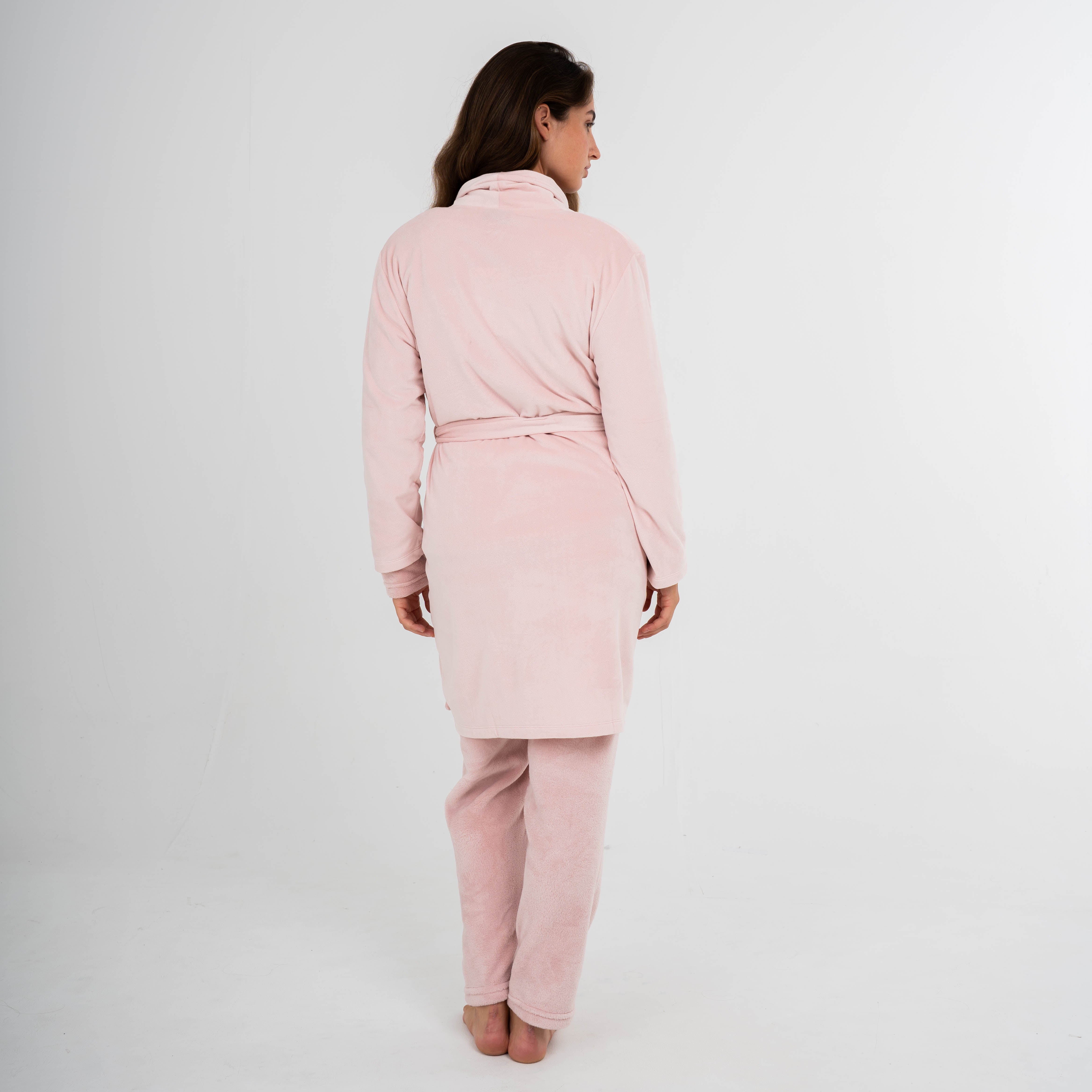 Roupão de veludo super macio, rosa claro