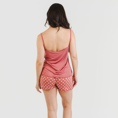 Pijama feminino com suspensórios Missy Marsala Soft